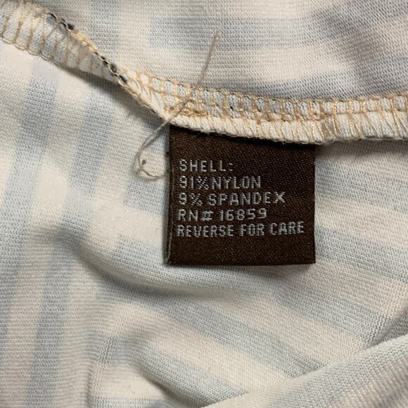 J.McLaughlin M Womens Tan Striped Catalina Cloth Button Front Shirt Top - Picture 6 of 10